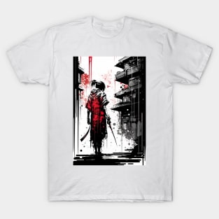 Ink Painting of A Japanese Kenshi T-Shirt